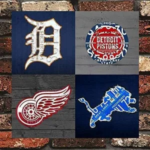 Sports Fan Recycled Vintage Michigan Vintage Retro Metal Wall Decor Art Shop Man Cave Bar Garage 12"x12" Sign