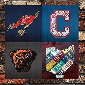 Sports Fan Recycled Vintage Ohio Vintage Retro Metal Wall Decor Art Shop Man Cave Bar Garage 12"x12" Sign