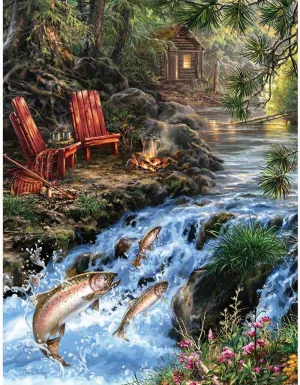 Springbok's 500 Piece Jigsaw Puzzle The Fishing Hole - Made in USA