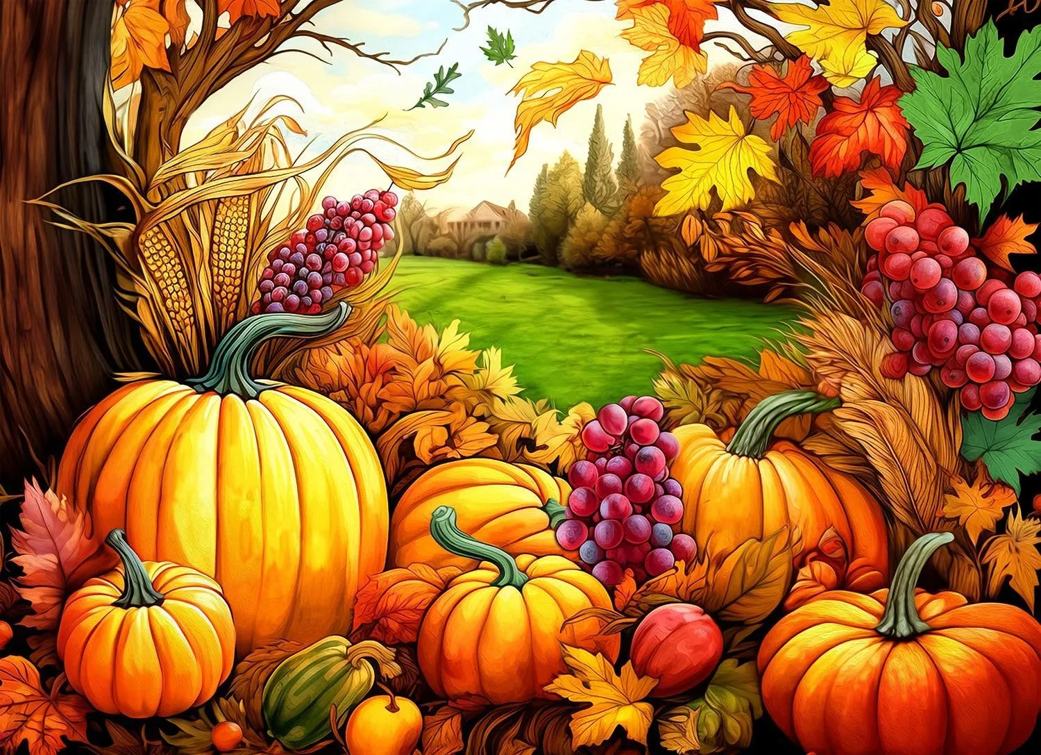 Springbok's Fall Harvest Celebrates The Color and Bounty of The Fall in This 500 Piece Puzzle for Adults and Families