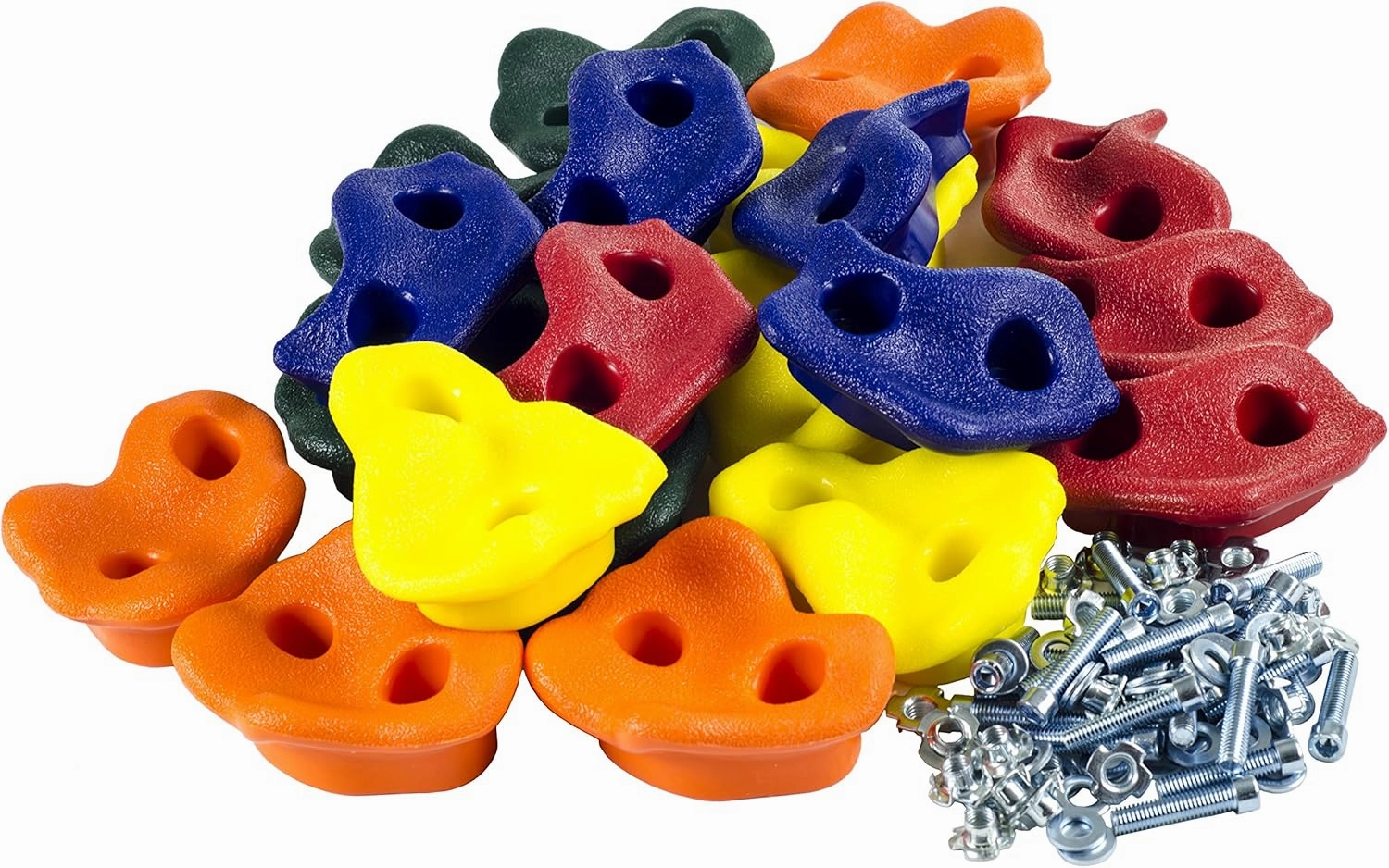 Squirrel Products Rock Climbing Holds for Kids, Deluxe Extra Large Climbing Rocks with Mounting Hardware - DIY Rock Wall Indoor & Outdoor Playground Accessories Wall Climbing Kit - Ages 3 