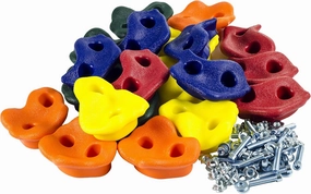 Squirrel Products Rock Climbing Holds for Kids, Deluxe Extra Large Climbing Rocks with Mounting Hardware - DIY Rock Wall Indoor & Outdoor Playground Accessories Wall Climbing Kit - Ages 3 