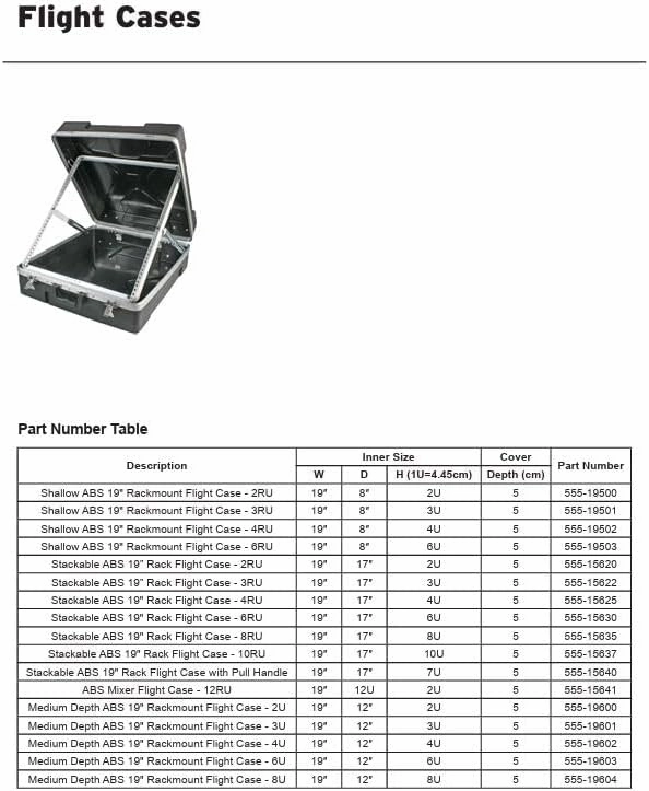 Stackable 17" Depth, 19" ABS Rack Flight Case (4U)