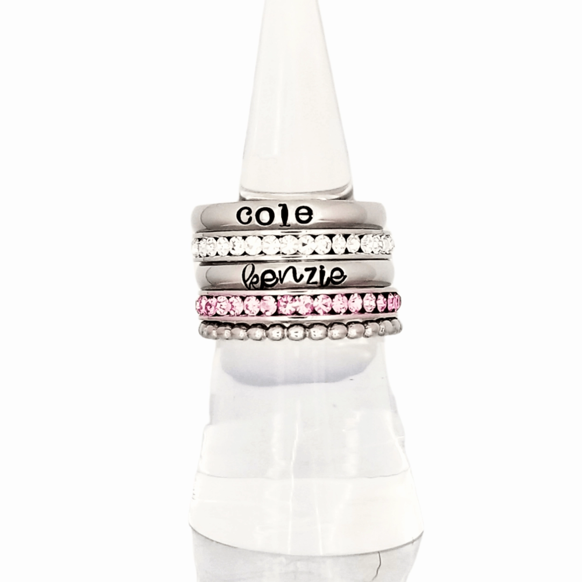 Stacking Name Rings, Custom Hand Stamped Rings, Personalized Gift, Eternity rings, Stainless Steel (Copy)