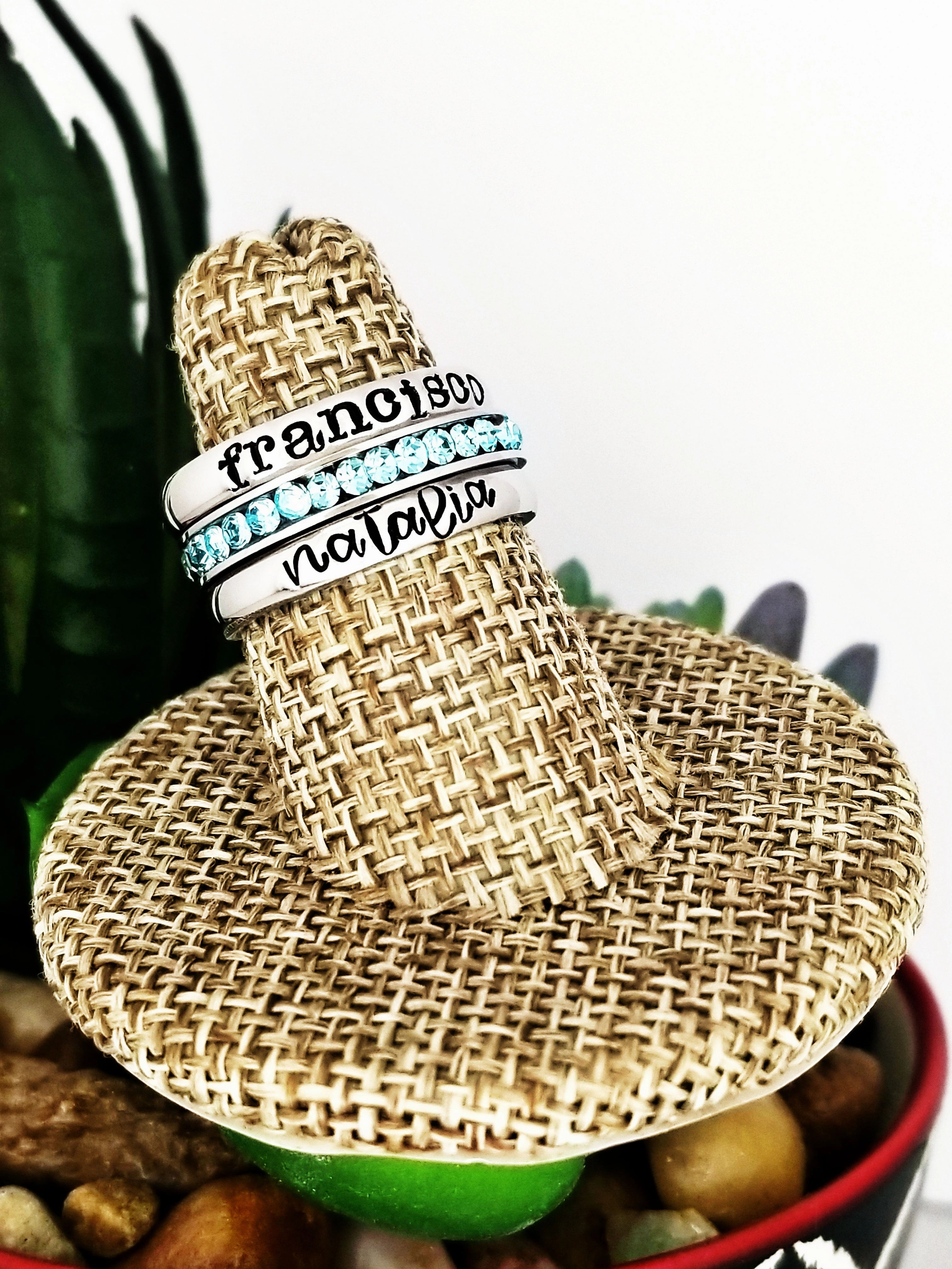 Stacking Name Rings, Custom Hand Stamped Rings, Personalized Gift, Eternity rings, Stainless Steel (Copy)