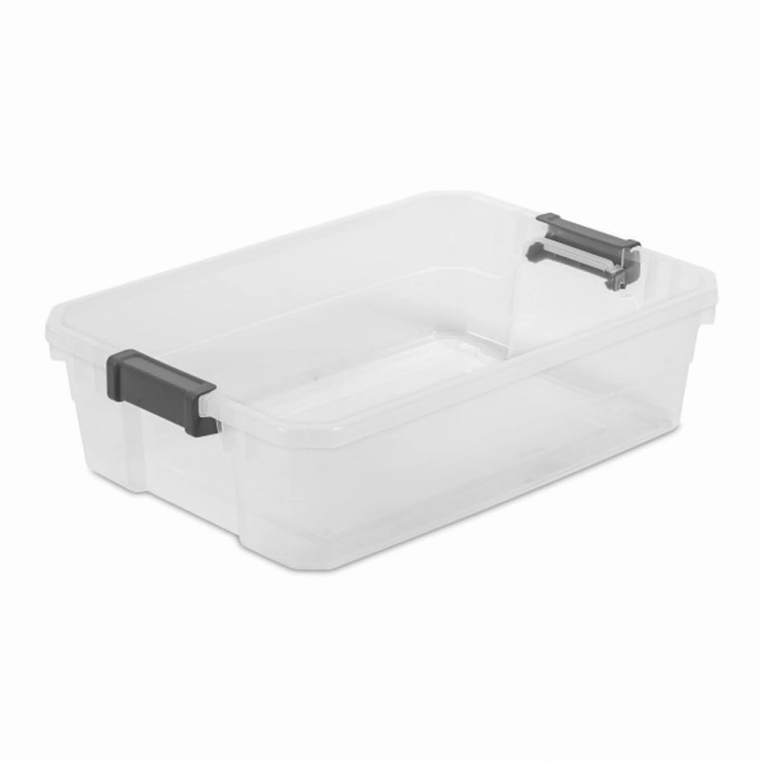 Sterilite 12-Pack Modular Stacker Box, Durable Clear Plastic Storage Bins with Latching Lids, 40 Quart - Stackable Organizing Container Boxes for Closet, Bathroom, and Office