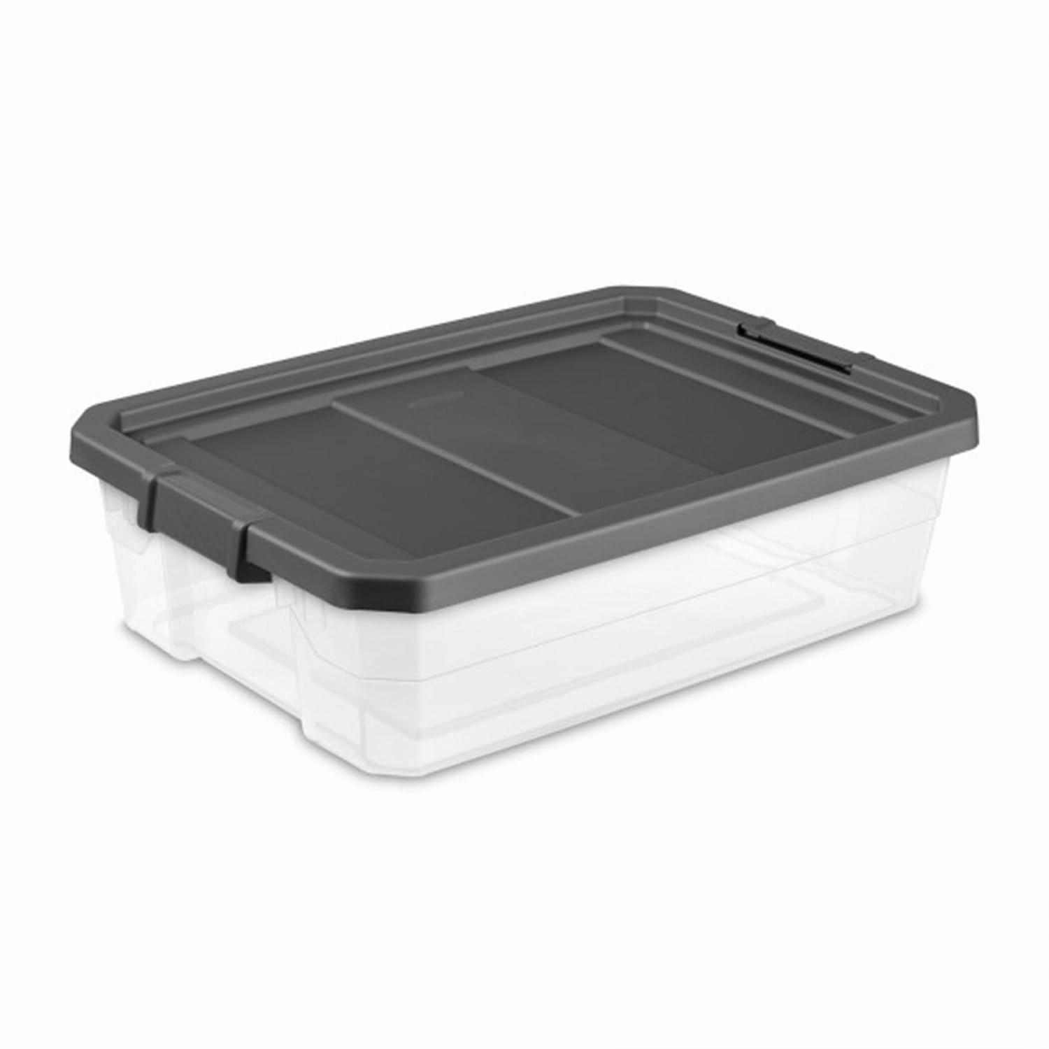 Sterilite 12-Pack Modular Stacker Box, Durable Clear Plastic Storage Bins with Latching Lids, 40 Quart - Stackable Organizing Container Boxes for Closet, Bathroom, and Office