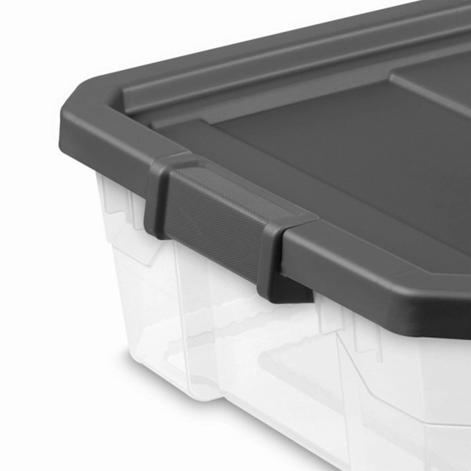 Sterilite 12-Pack Modular Stacker Box, Durable Clear Plastic Storage Bins with Latching Lids, 40 Quart - Stackable Organizing Container Boxes for Closet, Bathroom, and Office