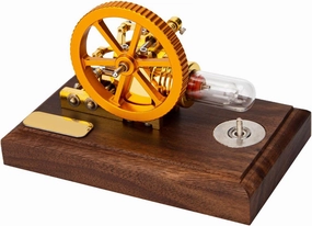 Stirling Engine Model Kit, β-Type Mini Hot-air Stirling Engine Motor Model, Mechanical Metal Stirling Motor Electricity Generator Engine Kit for Physics Science Experiment