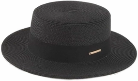 Straw Beach Sun Hat Pork-Pie Boater-Hat for Women Men - Summer Wide Brim Uv-Rays Panama Hat