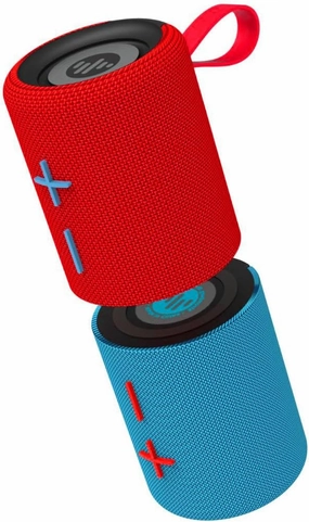 Stromberg - Twin 2-in-1 Mini Portable Bluetooth Speaker, 10W Power, 10-Hour Playtime, Sky Blue and Red
