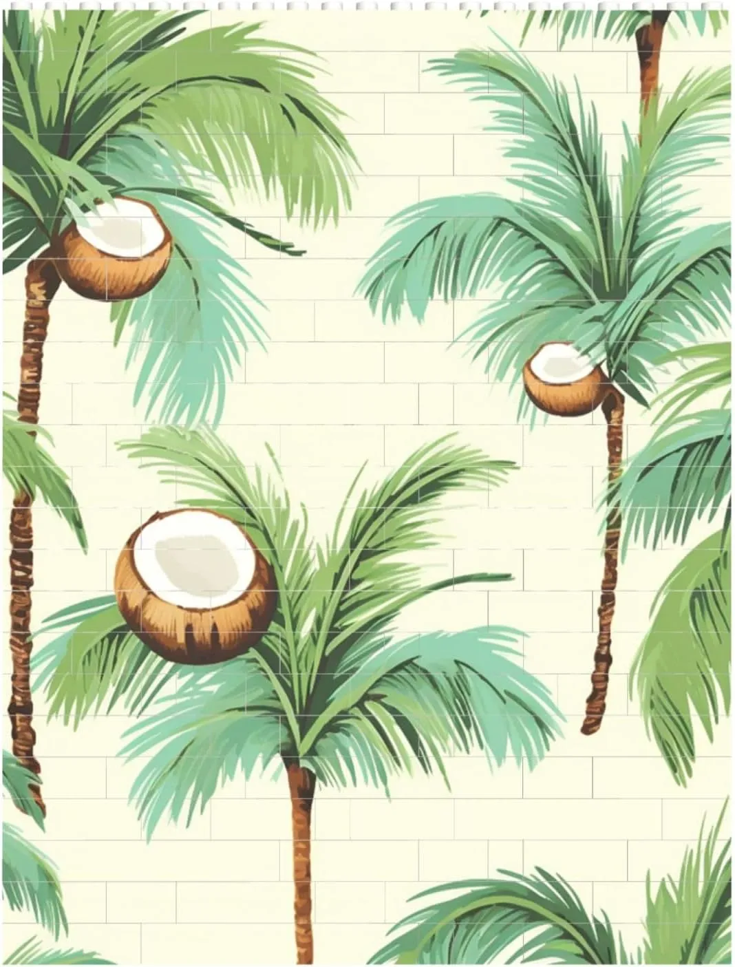 Summer Coconut Tree Building Block Puzzle Personalized Building Bricks for Adults Block Puzzle Building DIY Brick Block Puzzles Valentine's Day Gifts for Home Decor Brick Puzzle