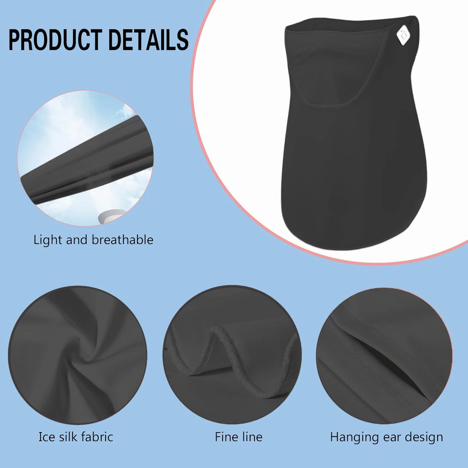Summer Cooling Neck Gaiter Face Mask, UPF 50  Sun & Dust Protection Face Cover Scarf Breathable Men Women Outdoor