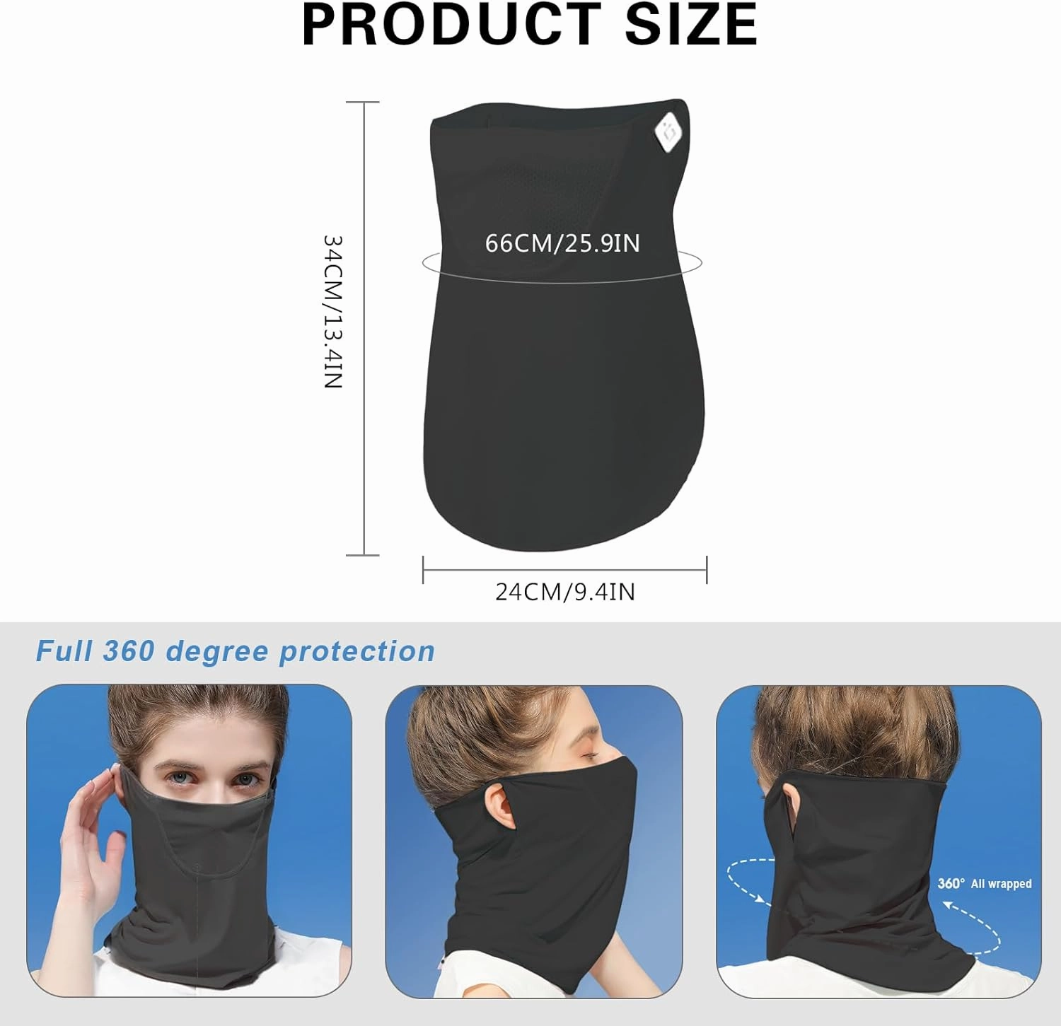 Summer Cooling Neck Gaiter Face Mask, UPF 50  Sun & Dust Protection Face Cover Scarf Breathable Men Women Outdoor