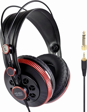 Superlux HD681 Air Professional Monitoring Semi-Open Back Headphones with AIR Cushion Earpads, Wired Over-Ear with High-Resolution Sound, 3.5 & 6.3mm Adapters for Casual Listening Recording DJ Gaming