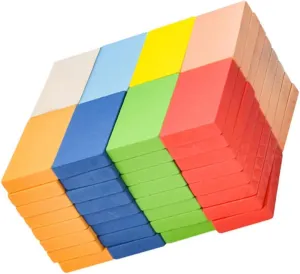 SUPVOX 1 Set 80PCS Domino Blocks Building Blocks for Early Education Fun Learning Game for Engaging and Creative Playtime Activity