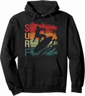Surfer surfboard summer sea wave rider retro design Pullover Hoodie