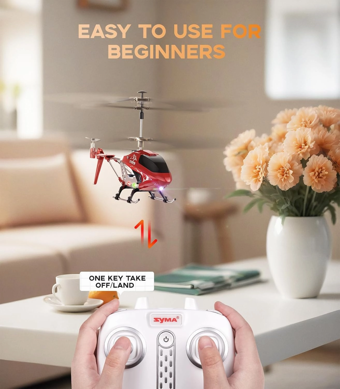 SYMA S107H-E RC Helicopter for Kids and Beginners, Remote Control Helicopter with Altitude Hold, 2 Speed Modes, Whole Alloy Toy for Boys Girls Indoor Outdoor Gift