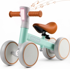 SYNCFUN Baby Balance Bike with Music and Light for 1-2 Year Old Toddlers, 1st Birthday Gift, One Year Old Birthday Gift for Boys Girls, Outdoor Baby Toys (Blue)