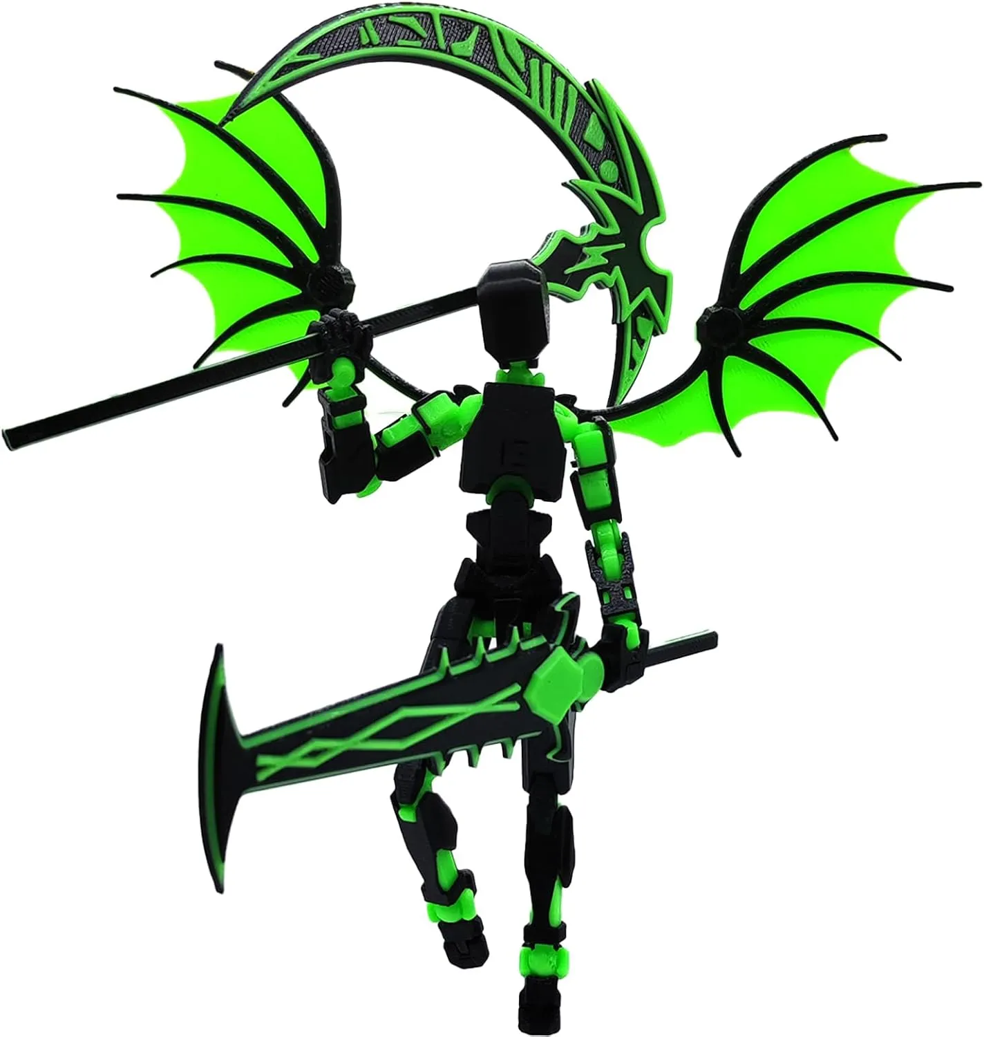 T13 Action Figure Set (Assembly Completed), 2 PCS Death Titan 13 3D Printed Dummy Robo 13 Ornaments Weapon Upgrade Robot Desk Top Decor for Desktop Decorations Gifts (Green Red)
