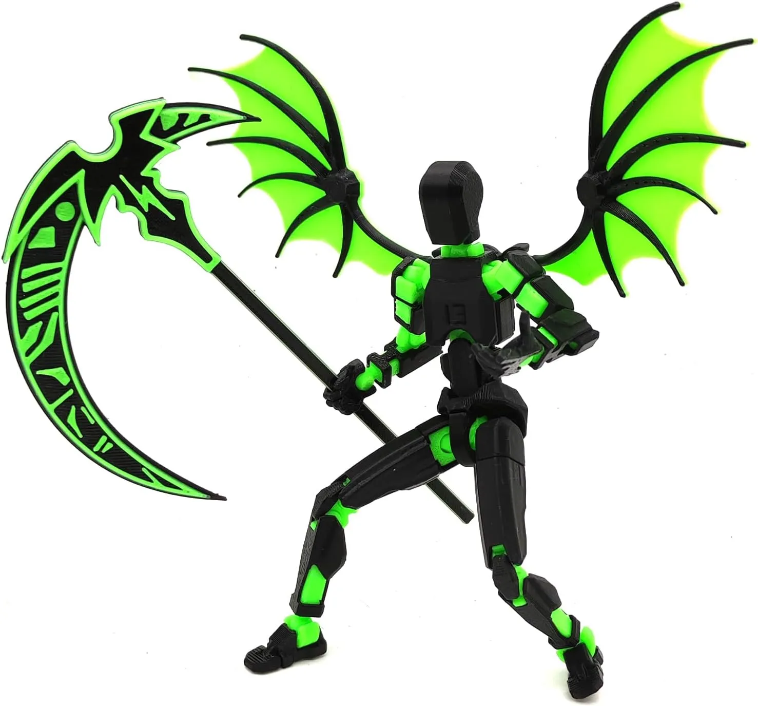 T13 Action Figure Set (Assembly Completed), 2 PCS Death Titan 13 3D Printed Dummy Robo 13 Ornaments Weapon Upgrade Robot Desk Top Decor for Desktop Decorations Gifts (Green Red)