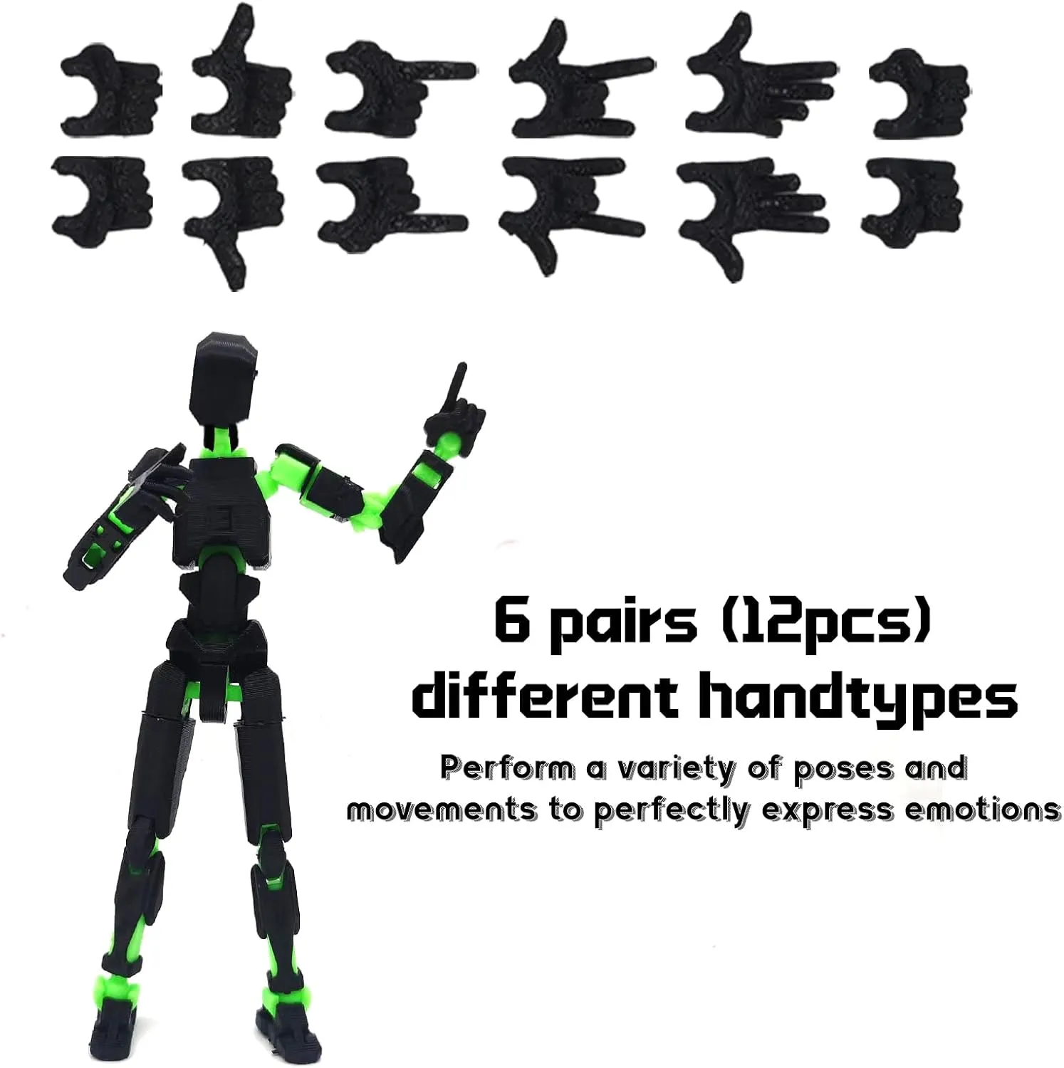 T13 Action Figure Set (Assembly Completed), 2 PCS Death Titan 13 3D Printed Dummy Robo 13 Ornaments Weapon Upgrade Robot Desk Top Decor for Desktop Decorations Gifts (Green Red)