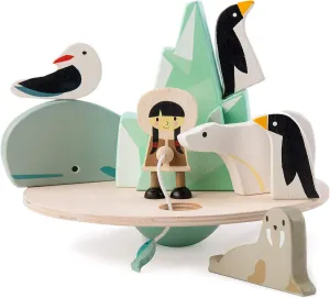 Tender Leaf Toys - Balancing Polar Circle - 9 Piece Wooden Stacking and Balancing Toy & Educational Game - STEM Toy - Early Learning to Develop Strategic Thinking and Fine Motor Skills - Age 3 