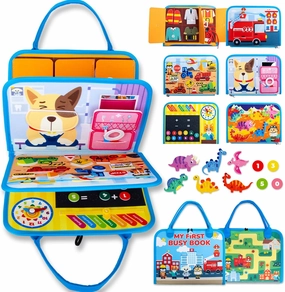 teytoy Toddler Busy Board -Montessori Toys for Kids Toddlers,Sensory Toys Educational Activity Board for Preschool Learning Fine Motor Skills,Boys Girls Travel Toys Gifts Busy Book