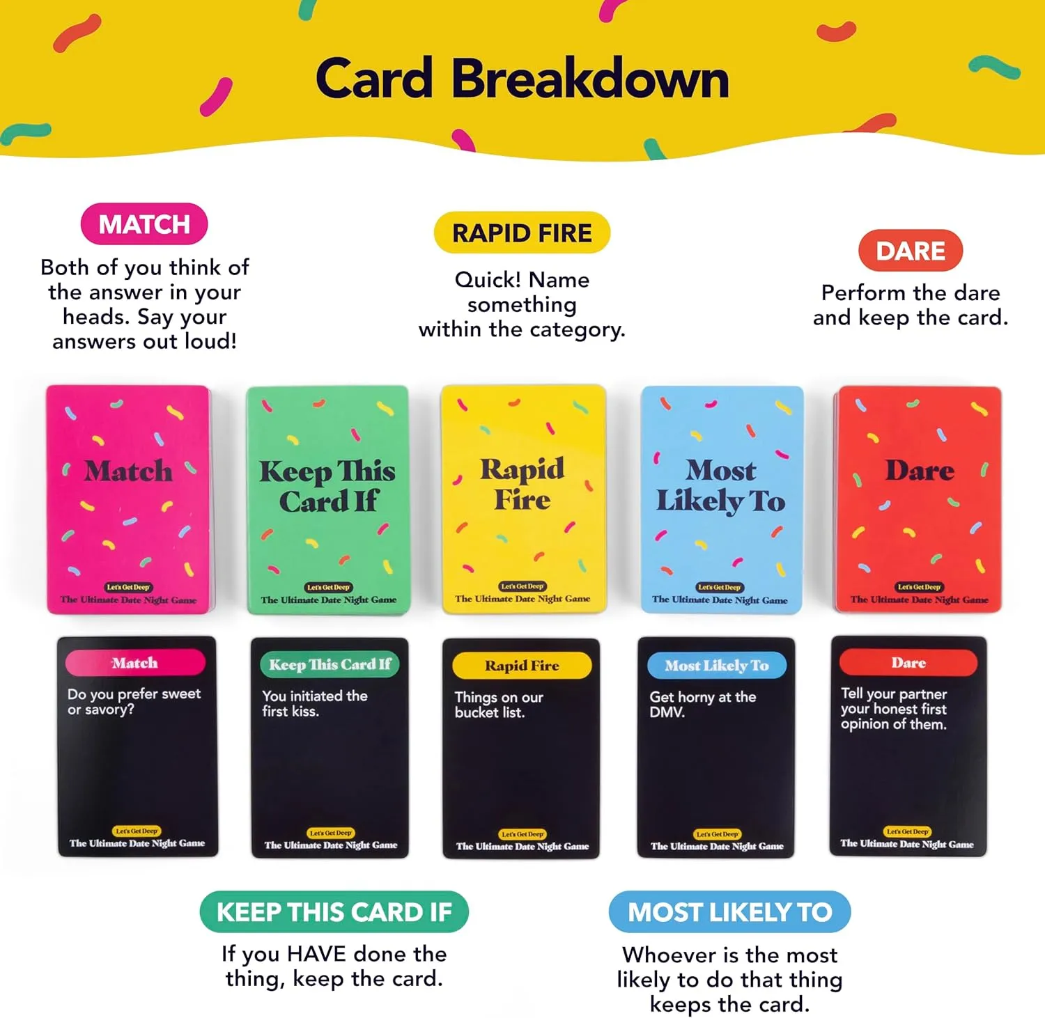 The Ultimate Date Night Game by Relatable, Great for Couples Games and Stay at Home Date Night Ideas, From The Makers of Let's Get Deep Relationship Card Game, Includes 300 Cards & Spinner