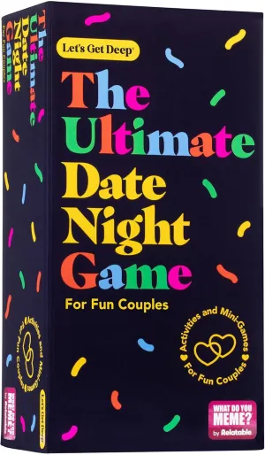 The Ultimate Date Night Game by Relatable, Great for Couples Games and Stay at Home Date Night Ideas, From The Makers of Let's Get Deep Relationship Card Game, Includes 300 Cards & Spinner