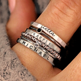 The Maya Stacked Name Ring Set