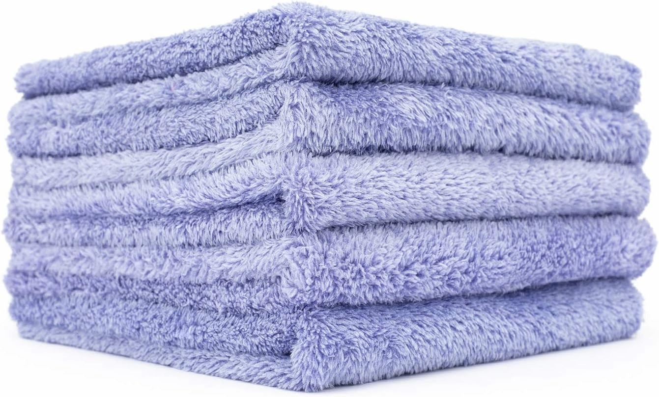 The Rag Company - Eagle Edgeless 350 (5-Pack) Professional Korean 70/30 Blend Super Plush Microfiber Detailing Towels, 350GSM, 16in x 16in, Lavender