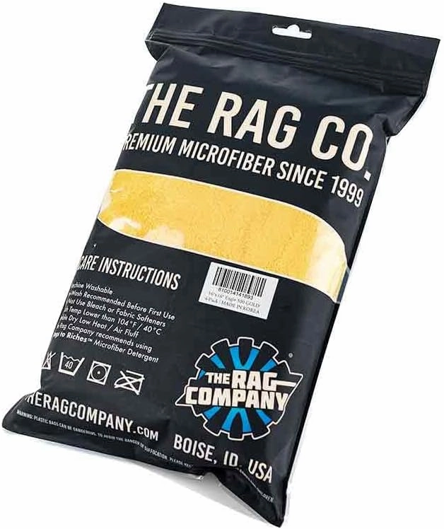 The Rag Company - Eagle Edgeless 500 - Professional Korean 70/30 Blend, Super Plush Microfiber Detailing Towels, Circular Knit Weave, 500gsm, 16in x 16in, Gold (4-Pack)