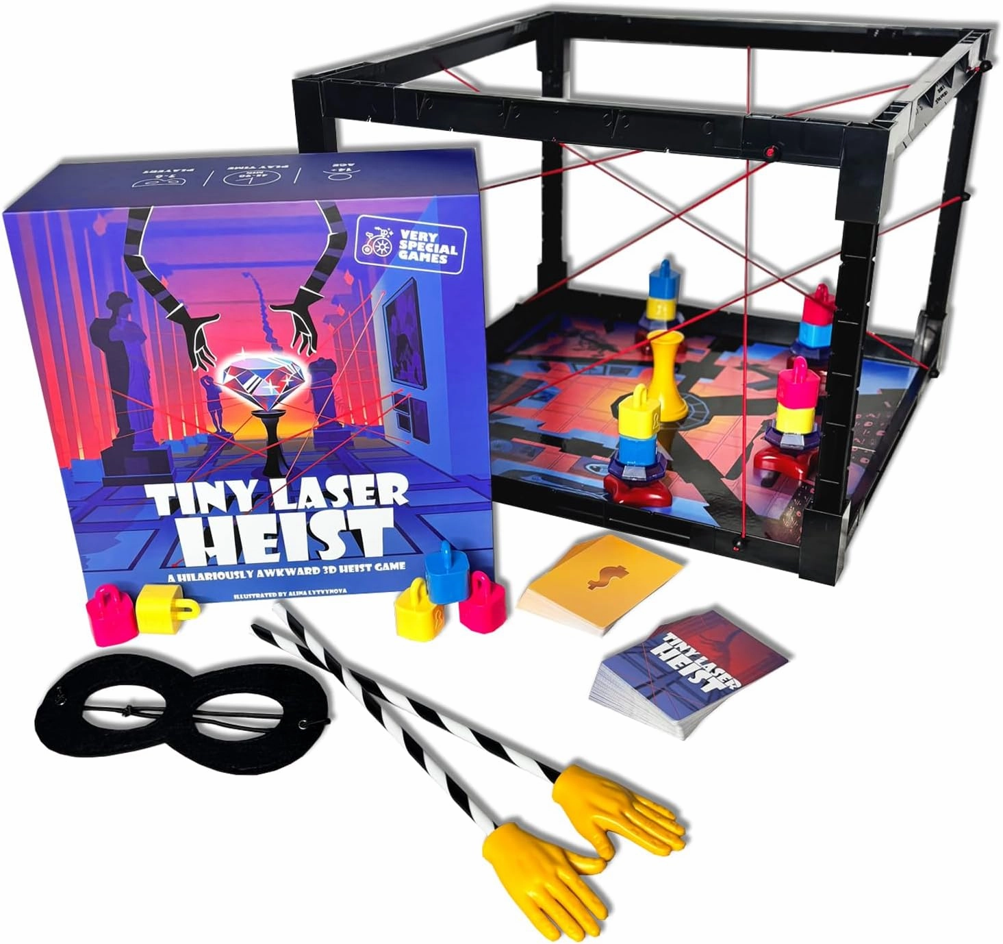 Tiny Laser Heist – Hilarious 3D Heist Game, Outsmart & Negotiate for The Loot, Fun Cooperative Board Game for Ages 12 , Perfect for Game Nights & Parties, 3-6 Players