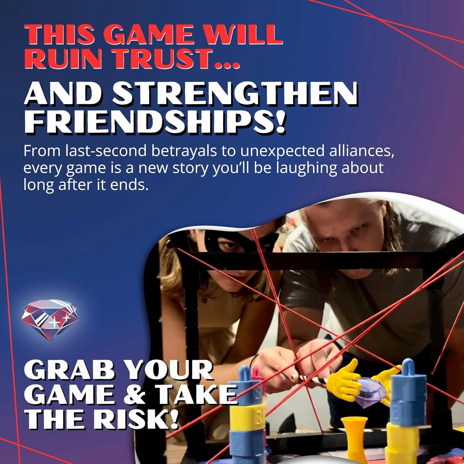 Tiny Laser Heist – Hilarious 3D Heist Game, Outsmart & Negotiate for The Loot, Fun Cooperative Board Game for Ages 12 , Perfect for Game Nights & Parties, 3-6 Players