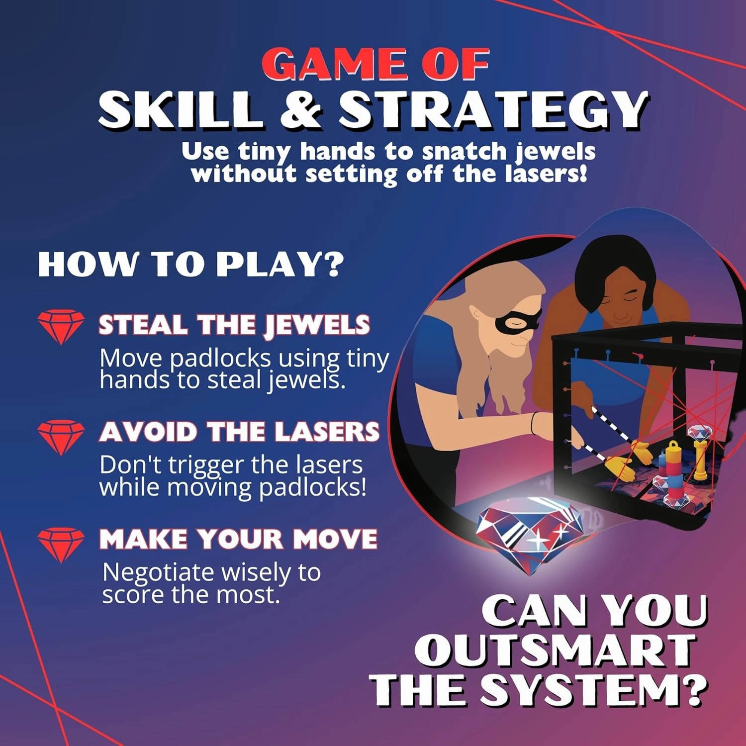 Tiny Laser Heist – Hilarious 3D Heist Game, Outsmart & Negotiate for The Loot, Fun Cooperative Board Game for Ages 12 , Perfect for Game Nights & Parties, 3-6 Players