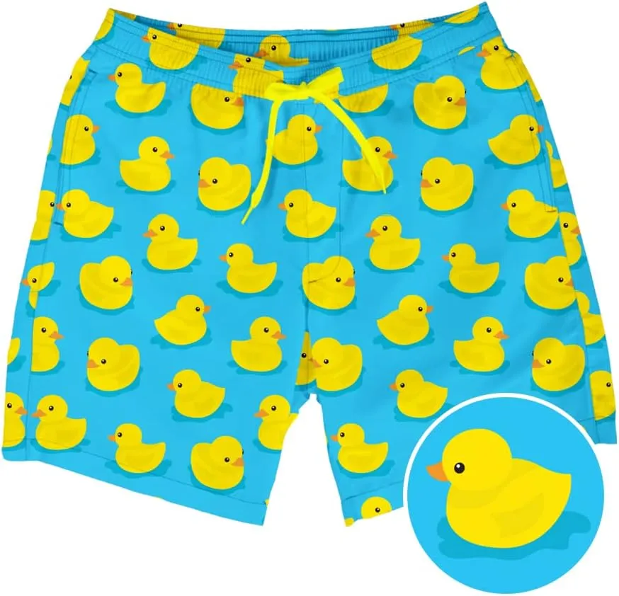 Tipsy Elves Men's Swim Trunks 7 Inch Inseam Classic Fit with Mesh Liner - Quick-Dry Funny Swimwear Bathing Suit