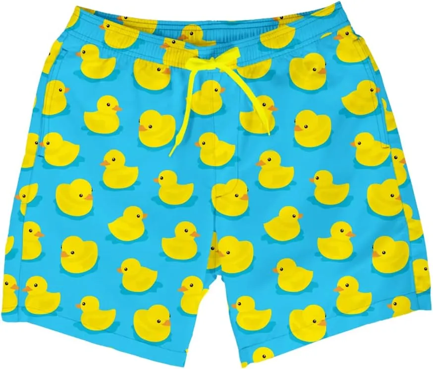 Tipsy Elves Men's Swim Trunks 7 Inch Inseam Classic Fit with Mesh Liner - Quick-Dry Funny Swimwear Bathing Suit