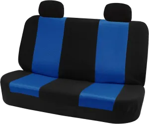 TLH Classic Cloth Automotive Car Seat Covers Rear Set, Blue Universal Fit Car Seat Covers Protector for Cars, Auto, Trucks, SUV