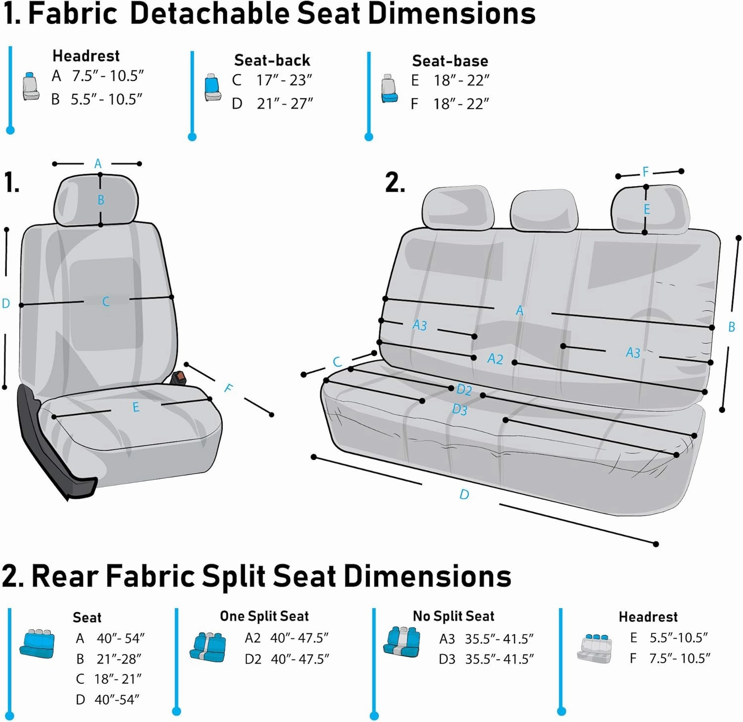 TLH Edgy Piping Style 3 Row 8 Seater Automotive Seat Covers Airbag Compatible Split Bench Car Seat Protector Black Color Universal Fit Seat Cover Set for for Cars Auto Trucks SUV