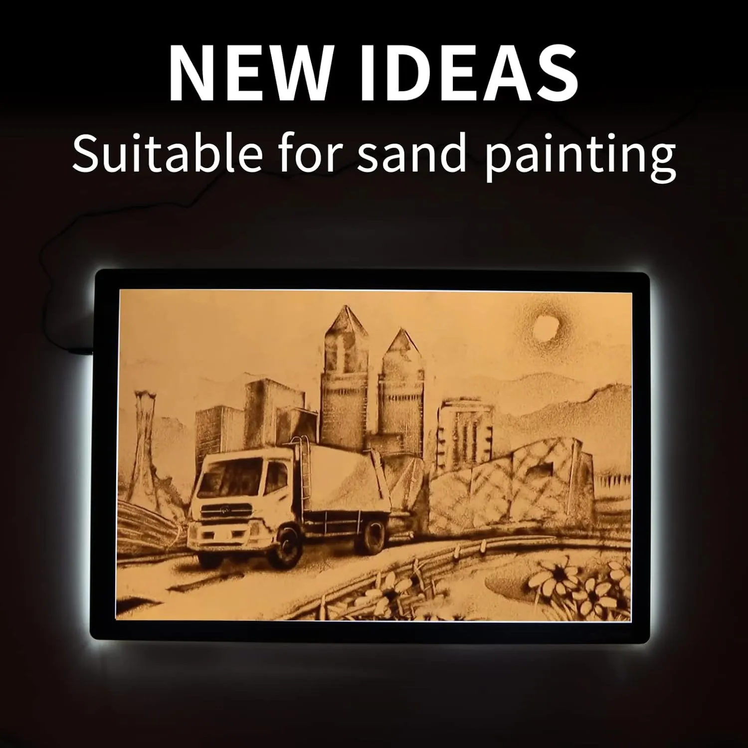TOHETO A2 Artist Tracing Light Pad with 2 Clips, 12V2A Adapter Power Stepless Dimmable Brightness Large Artcraft Light Box Copy Board for Diamond Painting Weeding Vinyl Tattoo Drawing (23.7''x15.8'')
