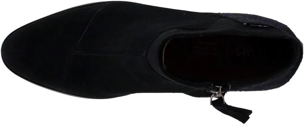 TOMS Womens Loren Casual Boots Ankle Mid Heel 2-3" - Black