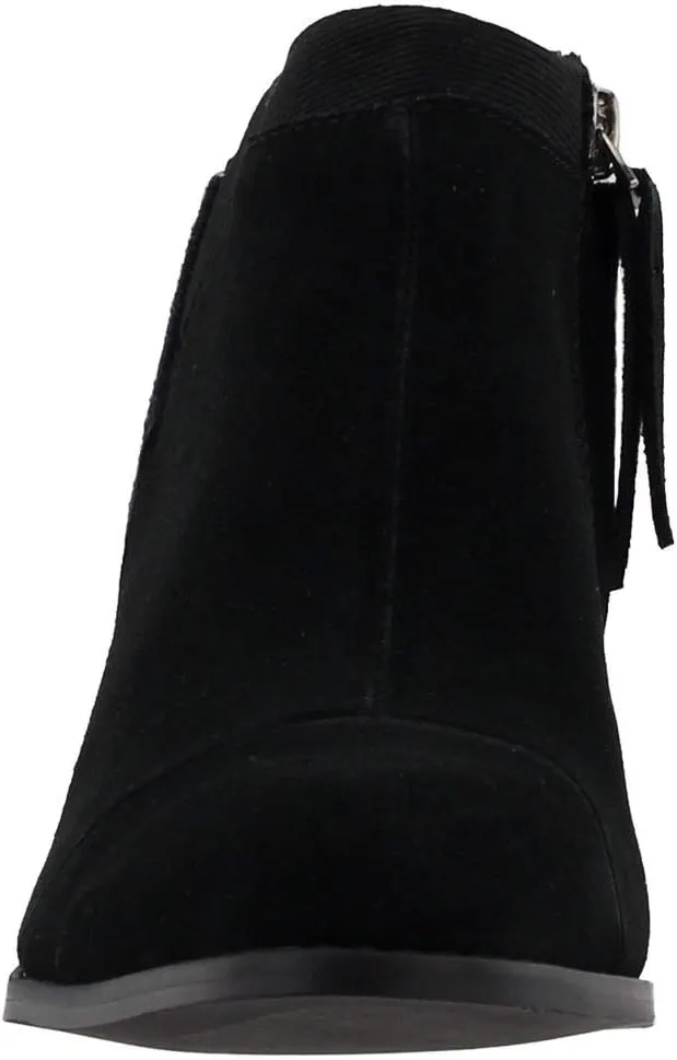 TOMS Womens Loren Casual Boots Ankle Mid Heel 2-3" - Black
