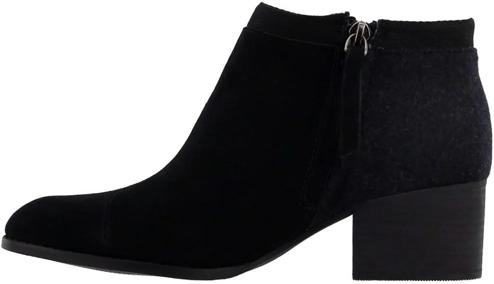 TOMS Womens Loren Casual Boots Ankle Mid Heel 2-3" - Black