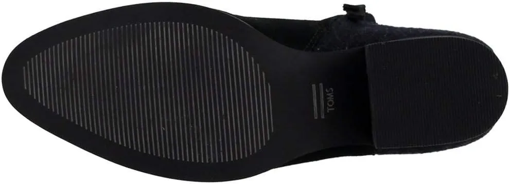 TOMS Womens Loren Casual Boots Ankle Mid Heel 2-3" - Black