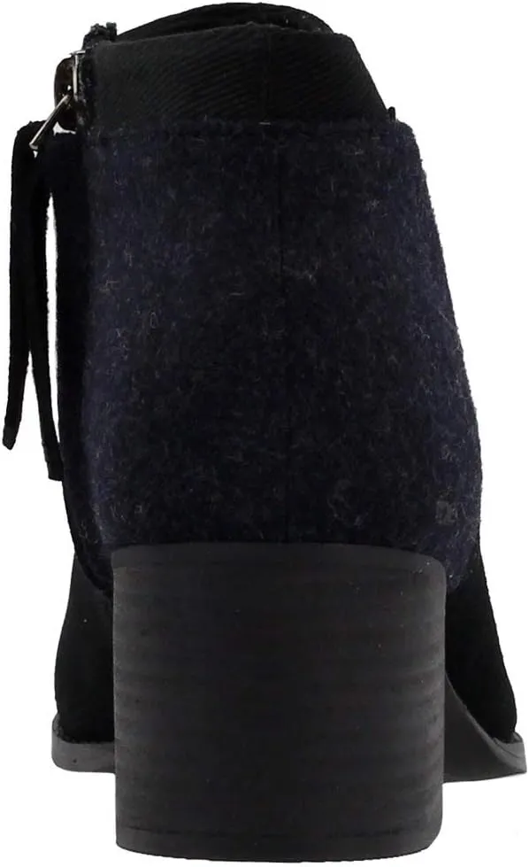 TOMS Womens Loren Casual Boots Ankle Mid Heel 2-3" - Black