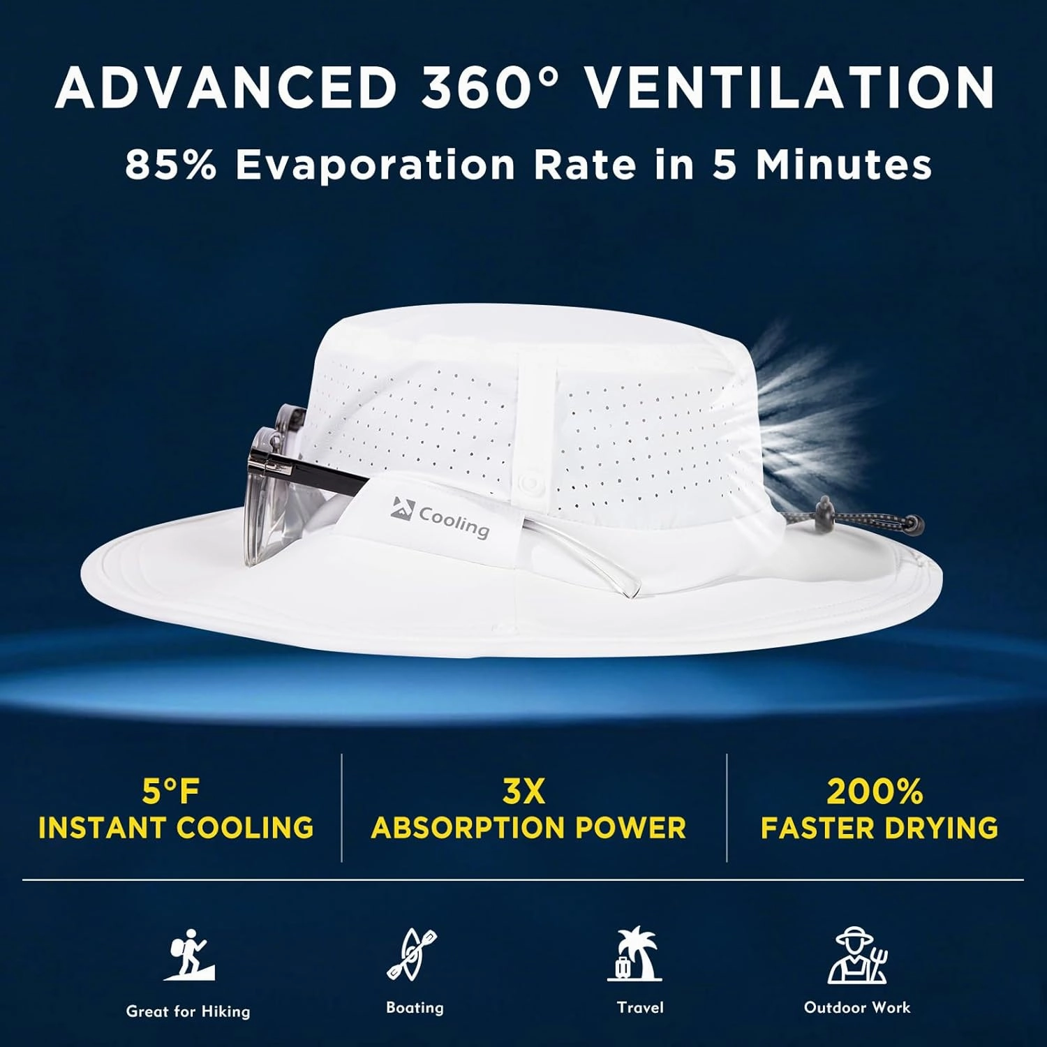 TOP-EX XL/XXL UPF 50  Wide Brim Sun Hat for Men and Women – Advanced Cooling & Ultra-Breathable for Outdoor Comfort
