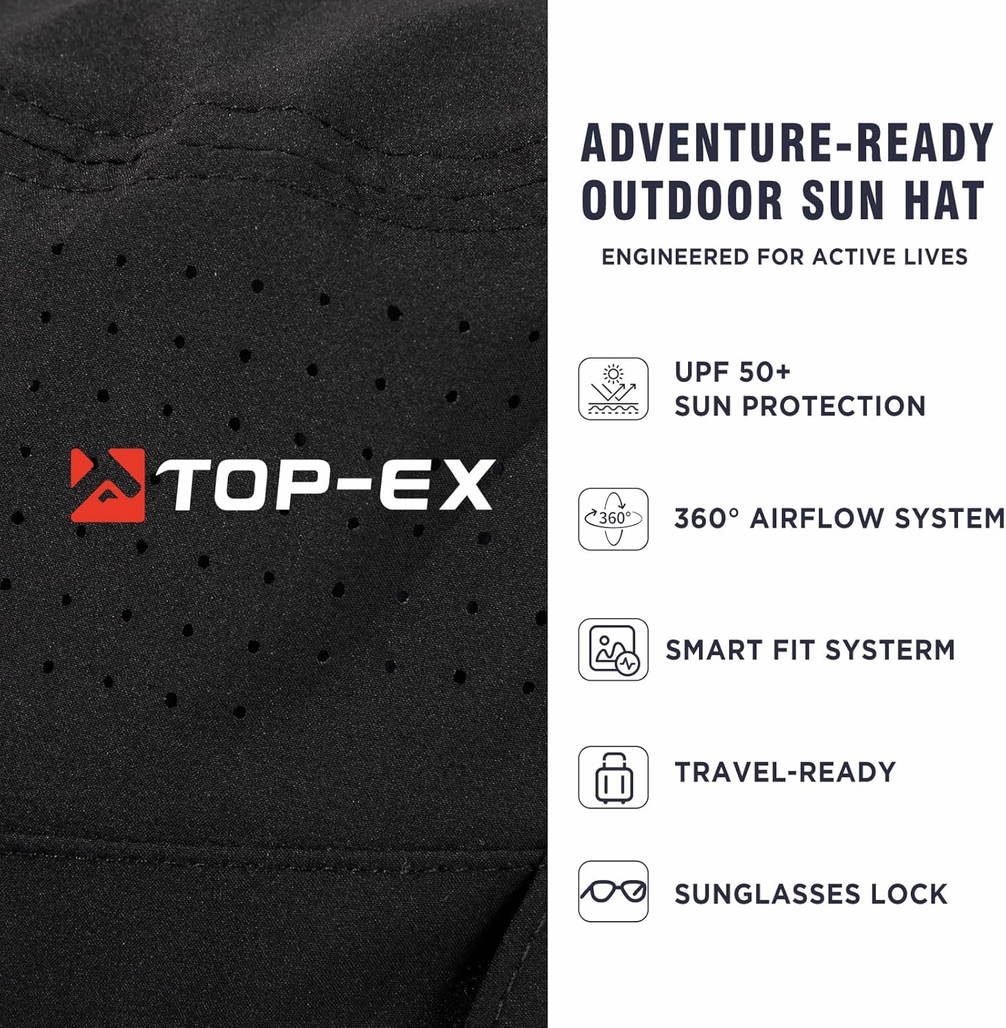 TOP-EX XL/XXL UPF 50  Wide Brim Sun Hat for Men and Women – Advanced Cooling & Ultra-Breathable for Outdoor Comfort