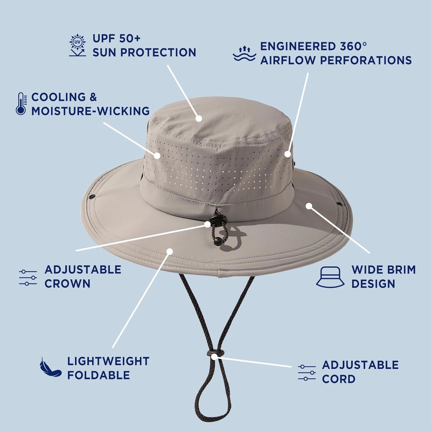TOP-EX XL/XXL UPF 50  Wide Brim Sun Hat for Men and Women – Advanced Cooling & Ultra-Breathable for Outdoor Comfort