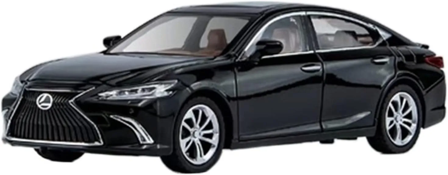 Toy car Model 1:24 for Lexus ES300 Alloy Car Model Diecast Toy Sound and Light Collection Childrens Toy Gift (Color : Black)